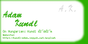 adam kundl business card